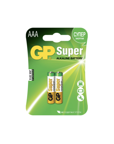 Элемент питания GP LR03 Super Alkaline G-TECH 24AUPA21-2CRSBC2 2 шт (упак) AAA (батарейка) картинка 